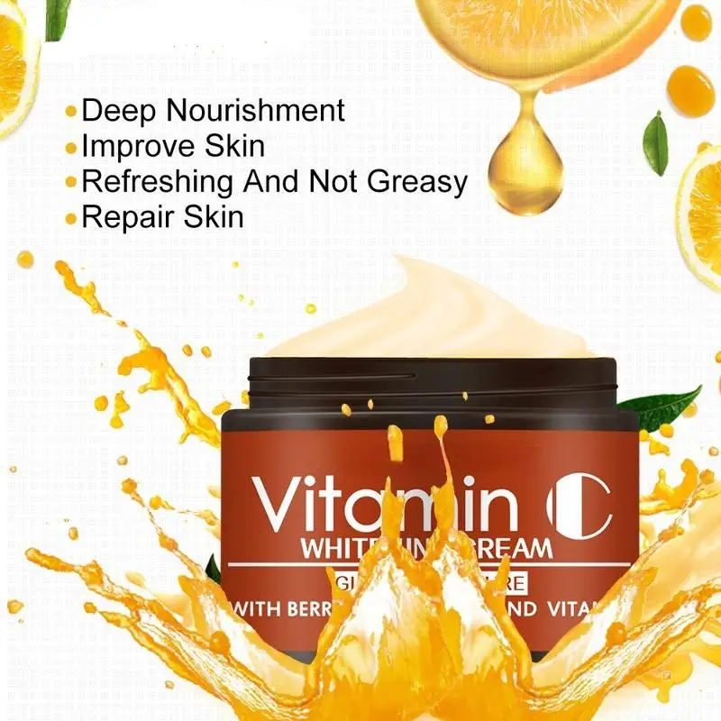 Beautycome C crème éclaircissante à la vitamine C crème pour le visage pour éliminer les taches de rousseur, éliminer les taches brunes, éclaircir la peau.