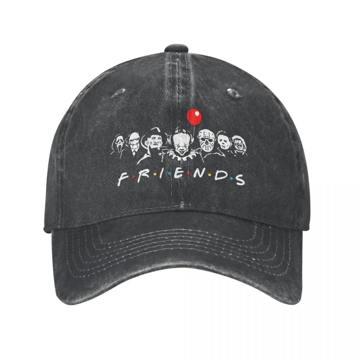 

Horror Friends Movie Halloween Baseball Caps Vintage Funny Denim Horror Characters Hip Hop Activities Gift Cap for Men Women