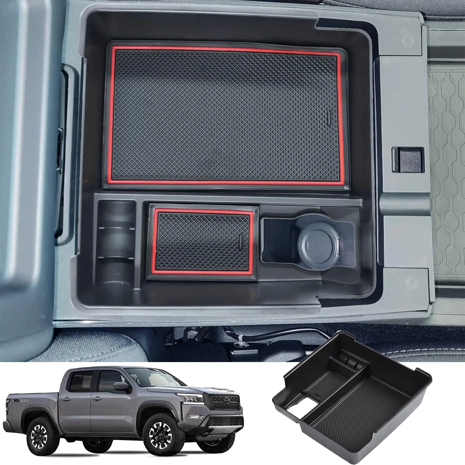 

SixthSmoy Car Armrest Box Compatible with 2022 2023 2024 Nissan Frontier Center Console Tray Storage Organizer Accessories