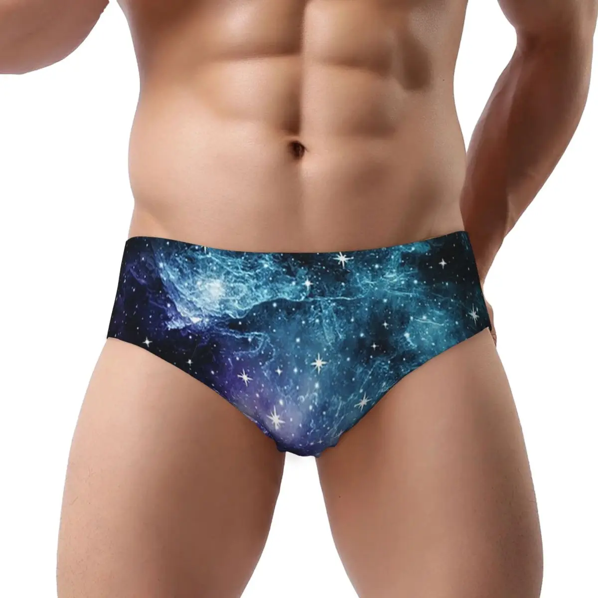 

Teal Purple Galaxy Nebula Dream Male Triangle Panties Comfortable Boxer Underpants Short Underwear for Homme Man Boyfriend Gifts