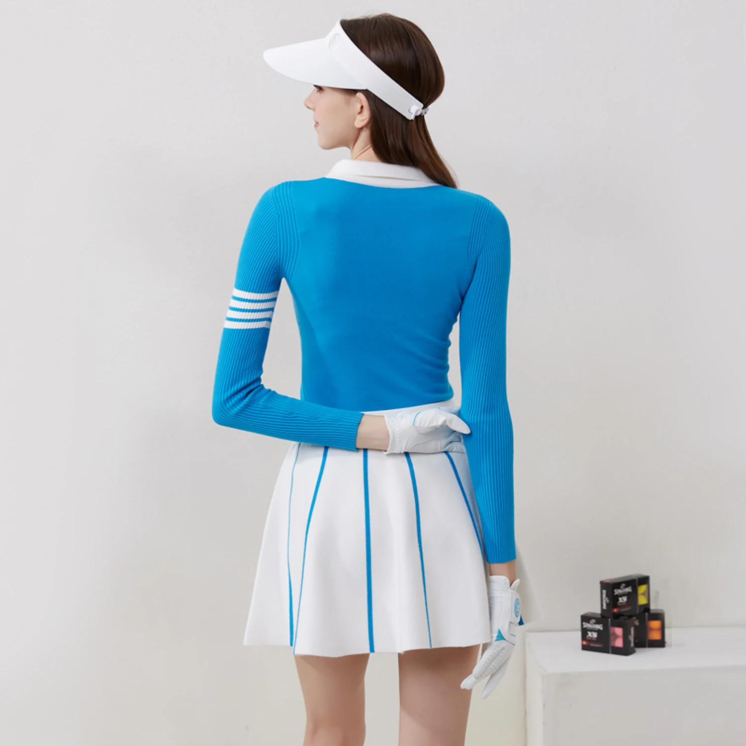 Golfist Women Spring Autumn Golf Polo Shirt Elastic Warmth Two Pieces Skirt Women Tennis Causal Sportswear