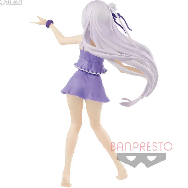 In Stock Original Bandai BANPRESTO EXQ Scenic Series Emilia Action Figure Animation Toy Gift Model Collector Anime Hobby Genuine