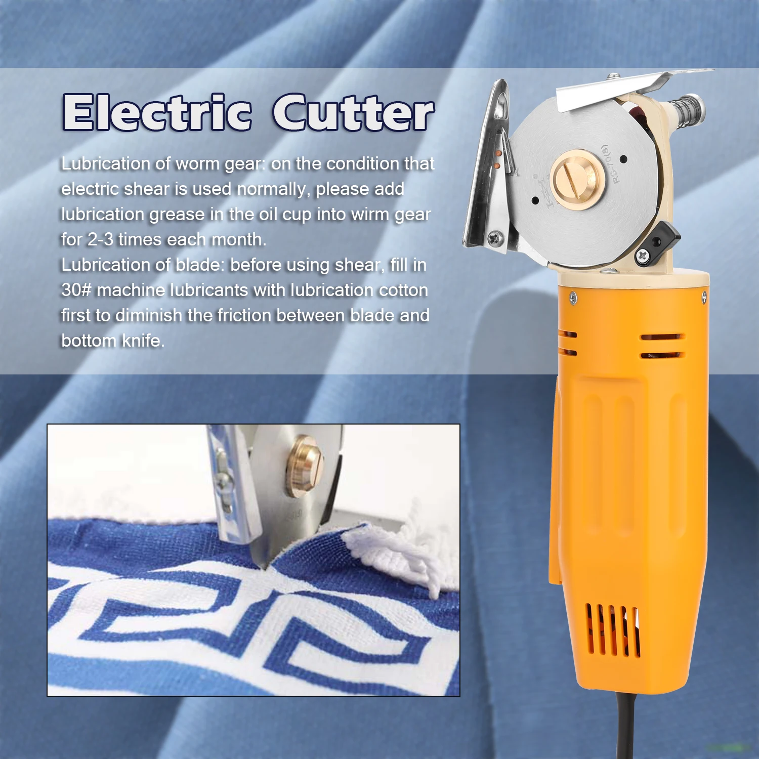 WD-2 Handheld Portable Minishear 70mm Round Blade Electric Cloth Cutter Fabric Cutting Machine 70mm Round Blade Electric Cutter