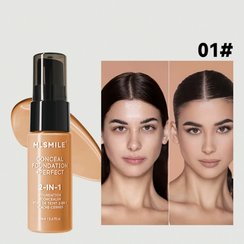 20ml Liquid Matte Face Foundation Concealer Waterproof Lasting Primer Oil Control Cream Cover Acne Anti Dark Circles Base Makeup