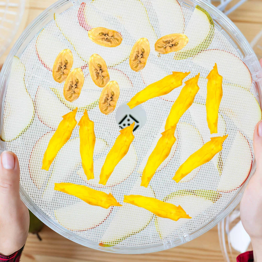 

10 Pcs Silicone Drying Pad 33cm Round White Non Stick Food Dehydrator Sheets for Jerky Vegetable Fruit Meat Dryer Mats