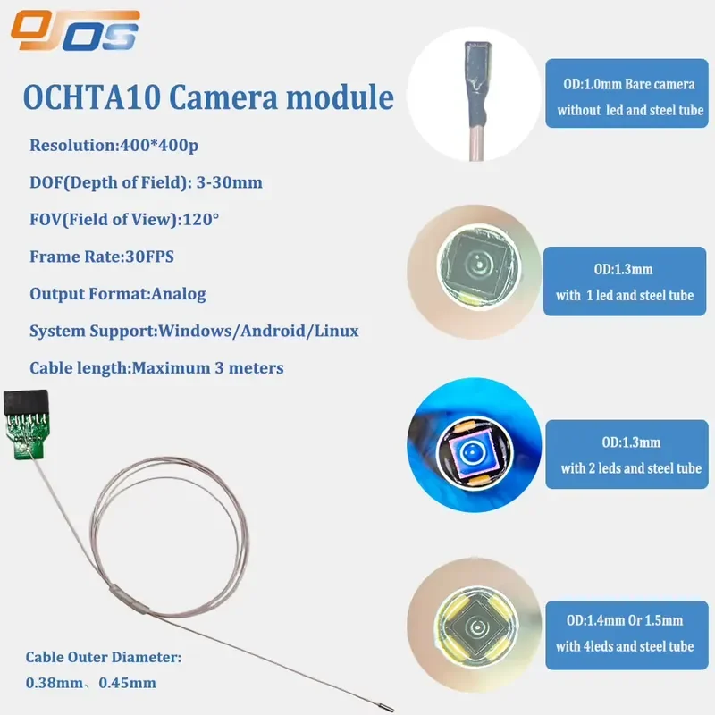 AP08 for OCHTA10 1.3mm 2 LEDs Analog Camera Module Mini NDT Inspection Camera Tiny Medical Endoscopic Camera Module view 5