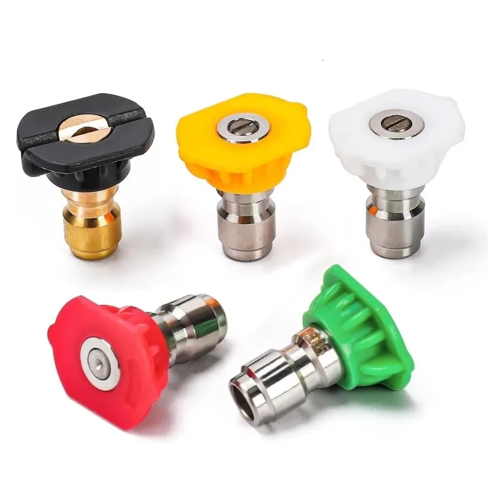 New Stainless Steel Garden Hose Adapter 1/4 Inch High Pressure Power Washer Attachment 3/4 GHT Quick Connect Nozzle Garden Use