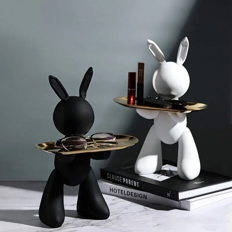 

Coffee Tables Living Room Tea Tables Rabbit Decoration Modern Tray Nordic Resin End Table Creative Side Design Furnitures