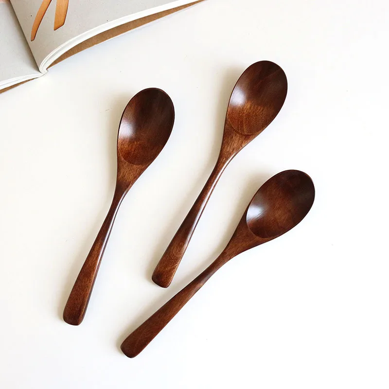 1pc Lot Wooden Spoon Bamboo Kitchen Cooking Utensil Tool Soup Teaspoon Catering Kids Spoon Kitchenware for Rice Soup