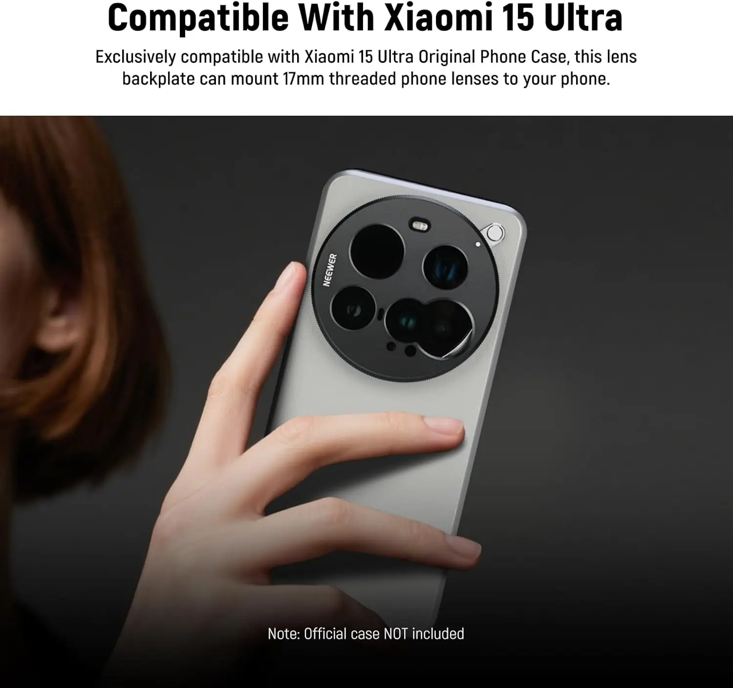 جديد عدسة اللوحة الخلفية ل Xiaomi 15 الترا ، سبائك الألومنيوم 17 مللي متر موضوع محول عدسة الهاتف حامل للكاميرات الرئيسية والمقربة