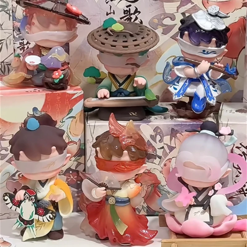 Lodii The Song of Mountains และ Rivers Series กล่องตาบอดน่ารักอะนิเมะตุ๊กตา Mystery Box Surprise กระเป๋ารวบรวม Desktop Decor ของเล่นของขวัญ