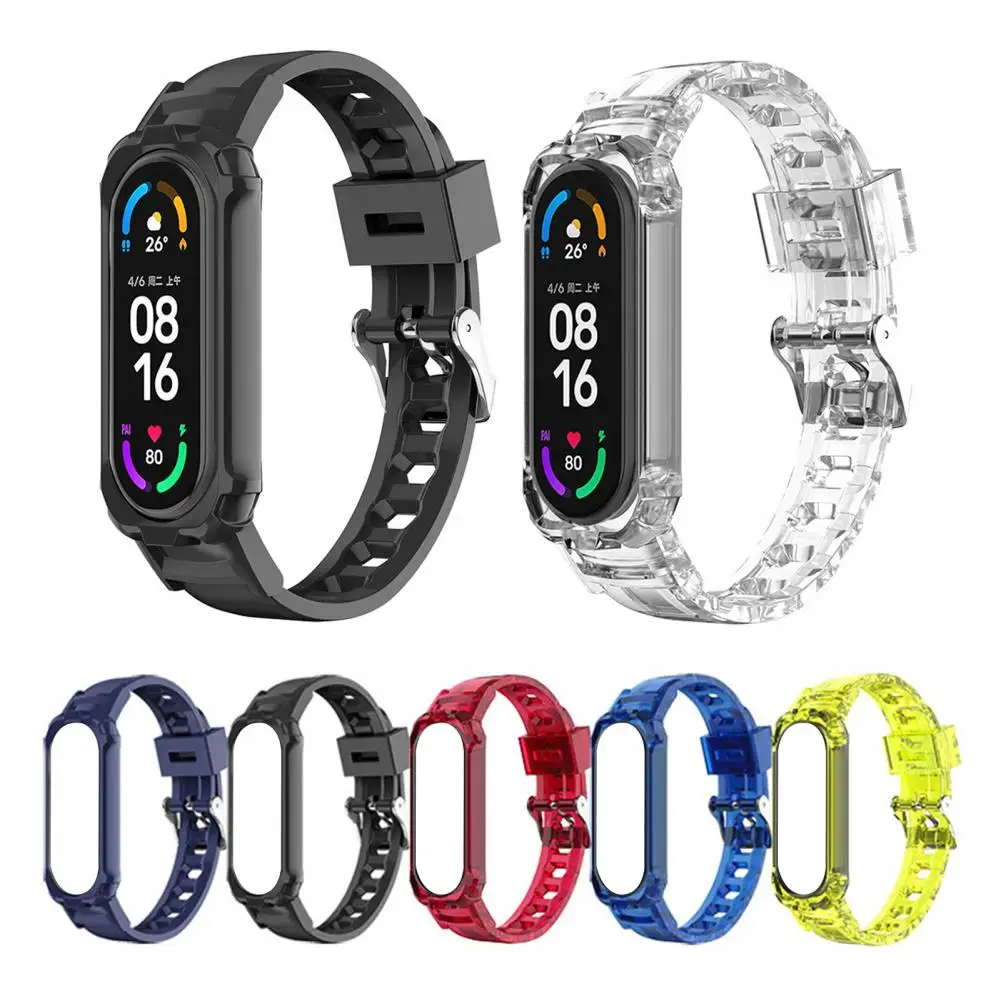 Watch Belt Waterproof Adjustable Integrated One piece Smart Watch Band Replacement Watch Strap For Mi Band 3/4/5/6/7