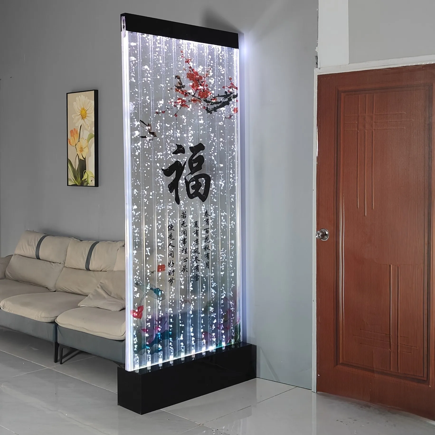 *Good Fortune Arrives at Your Home: Low-noise Upgraded System, Water Curtain Wall Screen Partition, and Flowing Water Entrance.
