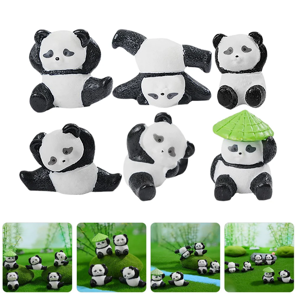 

6Pcs Mini Figurines Cute Animal Figures Garden Micro Landscape Bonsai Decoration Indoor Statue