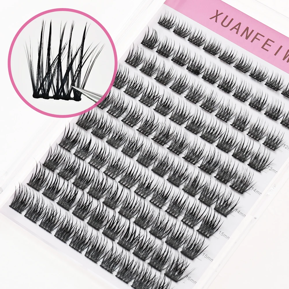 

Xuanfeiwu Segmented Single-Cluster Individual Lashes DIY Eyelash Extensions Self-Grafting Performance Makeup Tools Stage Adhesive False Eyelashes Natural Realistic Sparse Clusters Anime Eyelashes