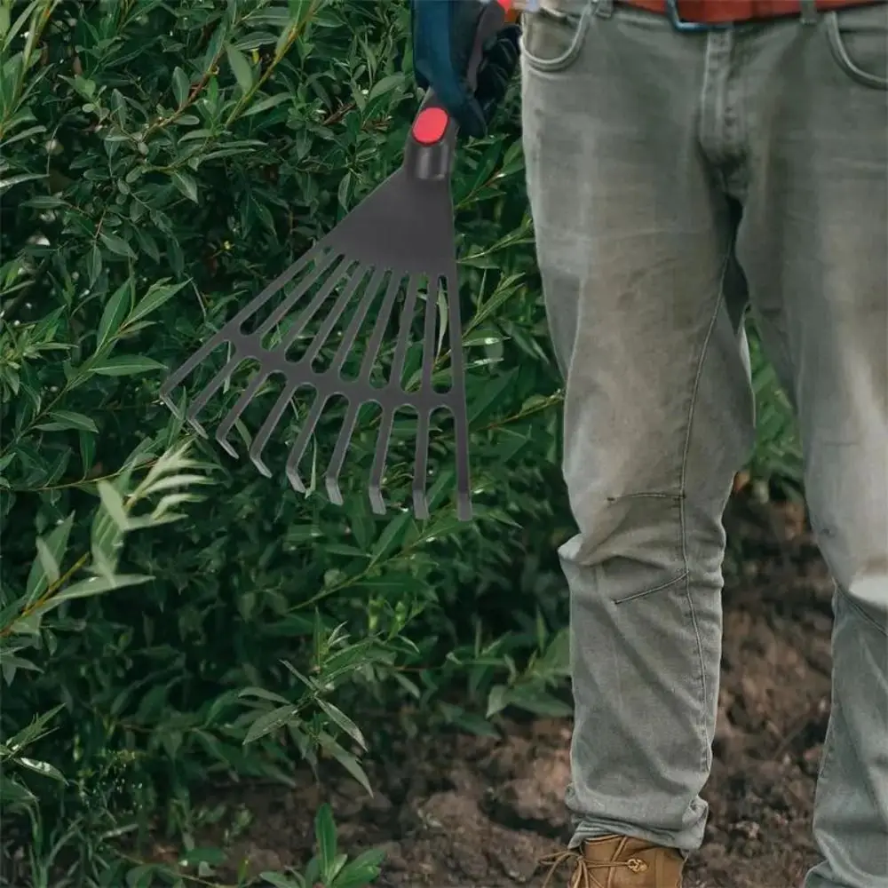 

Professional Plastic Garden Grass Leaf Rake Comfortable Handle Leveling Gardening Rake Comfortable Sturdy Hand Rake Lawn