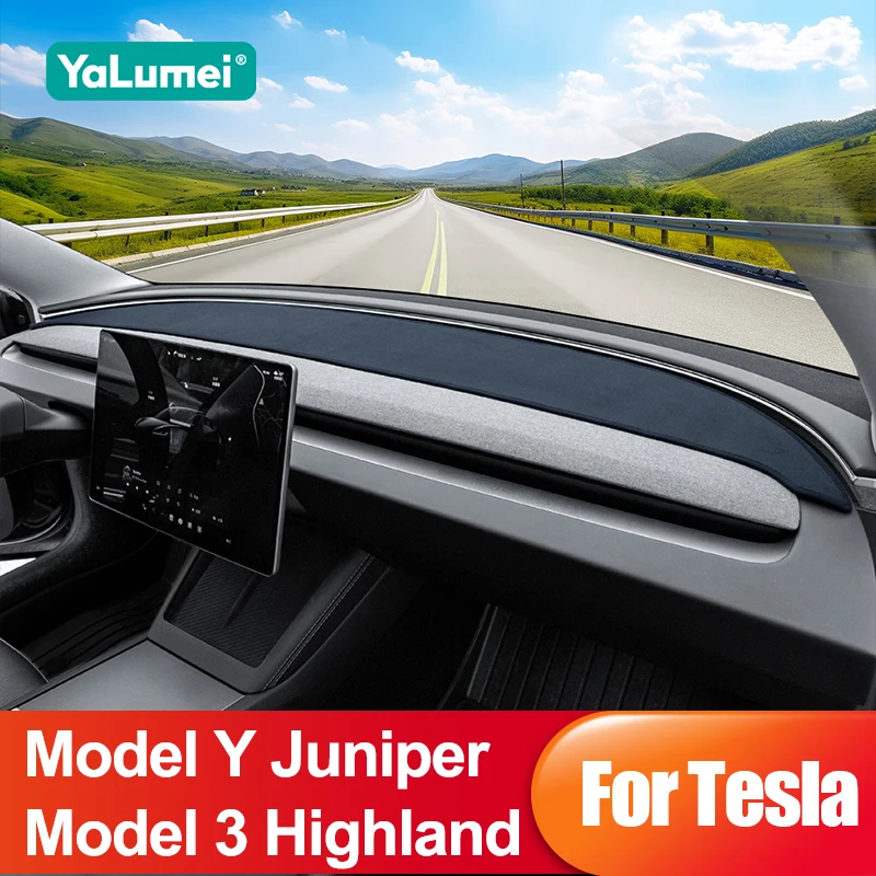 

For Tesla Model Y Juniper Launch 2025 2026 New Model 3 Highland 2024 2025 Car Dashboard Sun Shade Cover Non-slip Pad Accessories