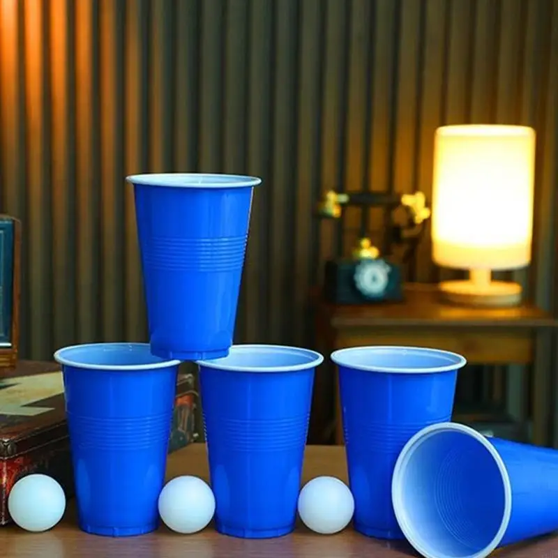 76HF Bar Game Set Drinking Cups Table Tennis Set for Family Party Gathering