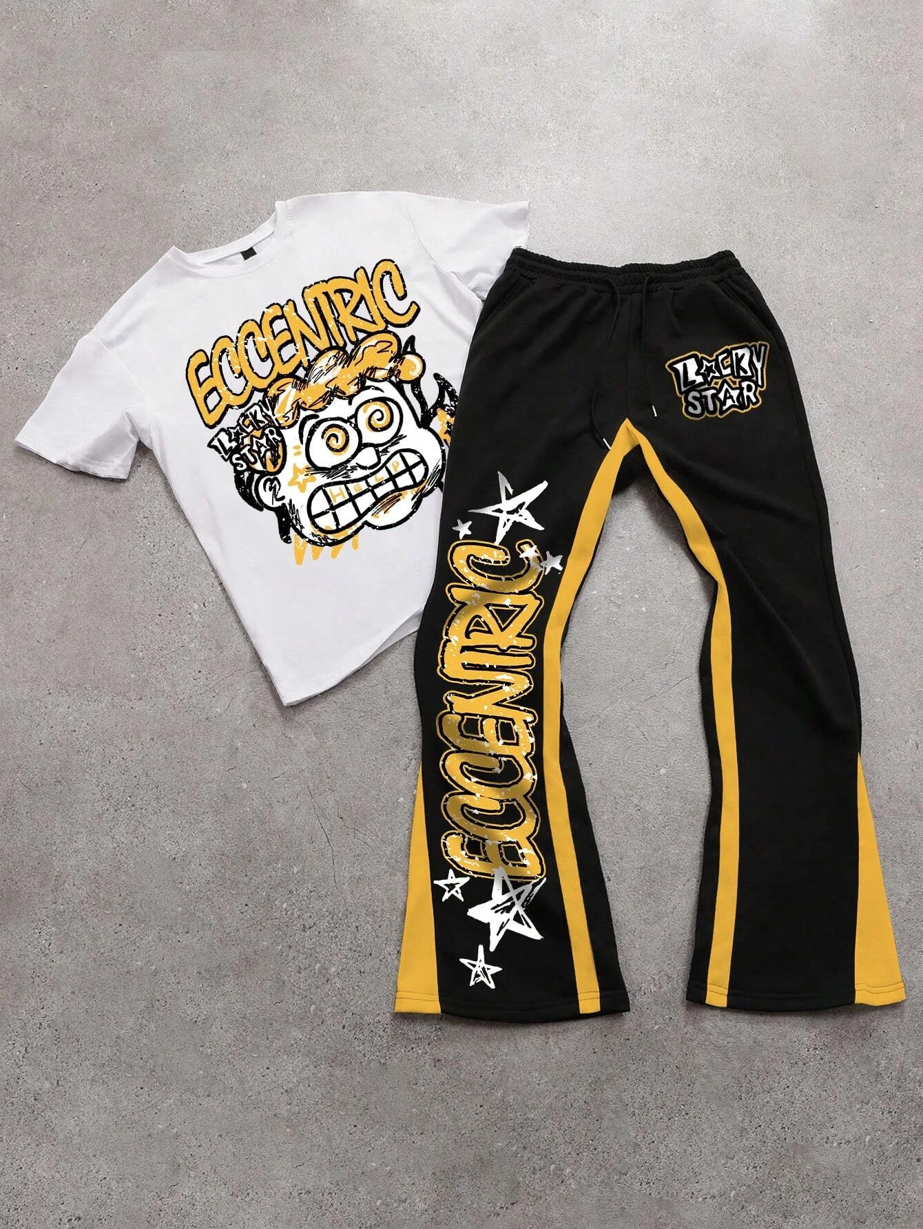 2025 Manfinity EMRG Camiseta de manga corta con estampado de dibujos animados para hombre, una nueva camiseta de moda, cuello redondo informal, solo para la parte superior