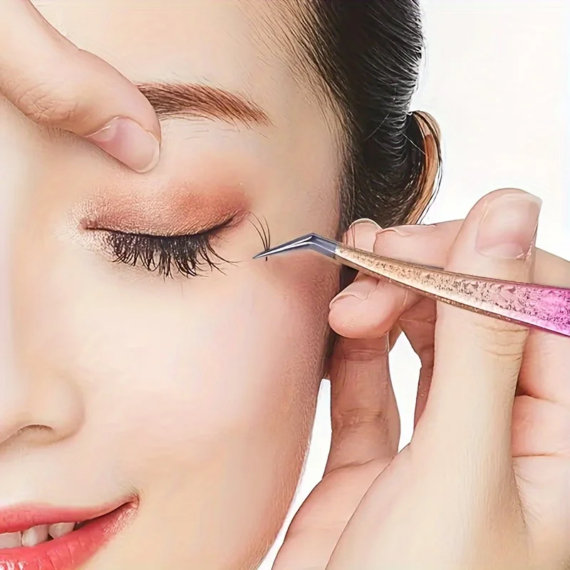 まつげエクステピンセット,ステンレス鋼,3D,精密クリップ,メイクアップツール,ネイルアートアクセサリー
