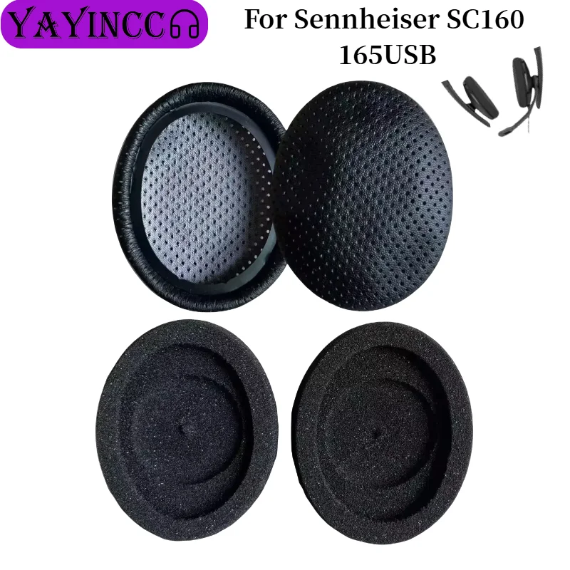 

Replacement Ear Pads Cushions For Sennheiser SC160 165USB Headphone Softer Protein Leather Earpads