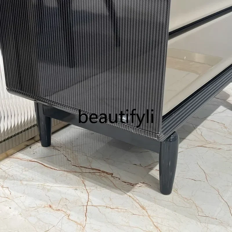 Cómoda italiana ligera de lujo de madera maciza, armario simple posmoderno, armario de almacenamiento de lujo