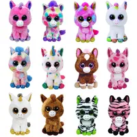 15cm Ty Beanie Big Eyes Girl Unicorn Toys Animal Stuffed Cute Cat Dolls  Healing Plush Dolls Girls Christmas Toys Gift