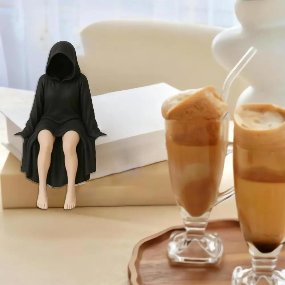 神秘的な女性の彫刻デスクトップ飾りハロウィン装飾デスクトップ飾り黒ホローブデスクトップホームルームの装飾