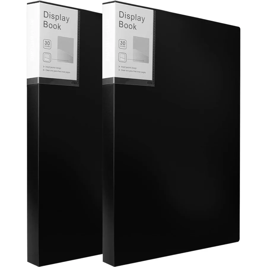 Carpeta de portafolio para obras de arte Carpeta de portafolio de arte 2 paquetes 9x12 Libro de demostración Carpeta de portafolio negra con carpeta de película protectora ingenio