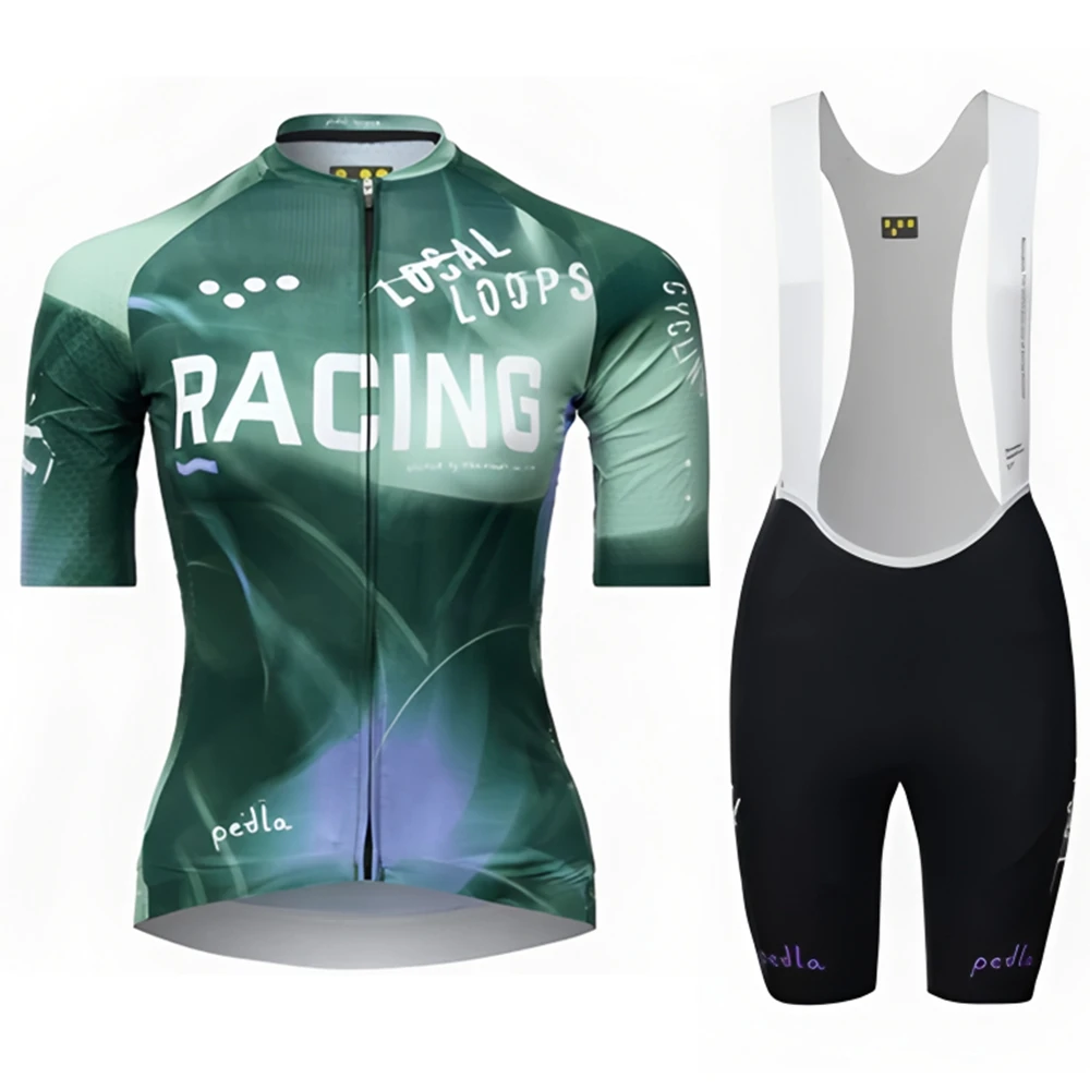 Women's Pro Pursuit 2.0 Jersey - Race Pine The Pedla Summer Women's Short Sleeve Jersey Suit Riding Tops and Bottom Cycling Set