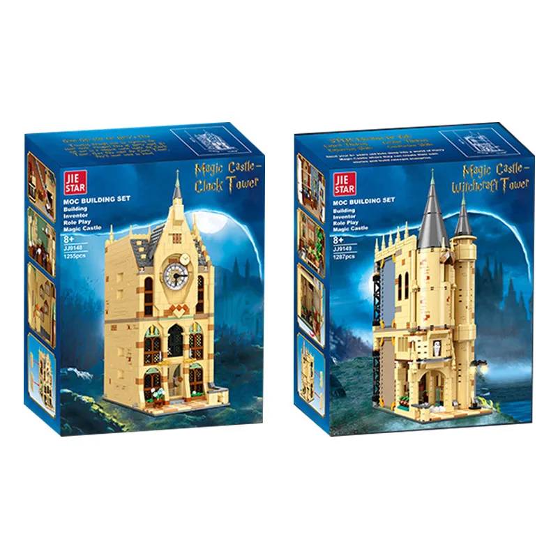 

IN STOCK JJ9148 JJ9149 MOC Bell Tower Building Blocks Assembling castle Bricks Model Toys for Children Christmas Gift Set