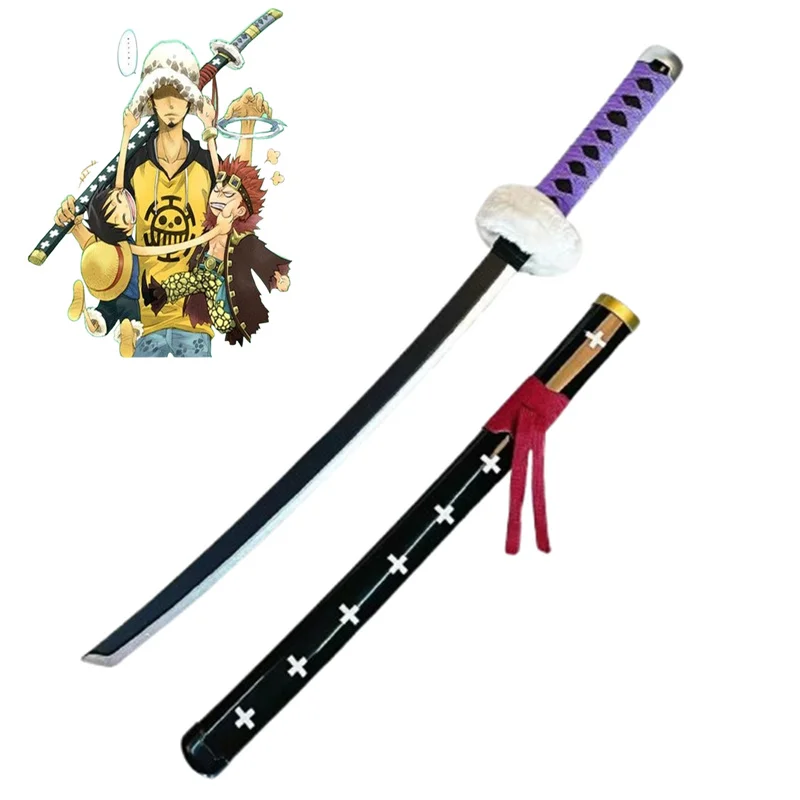 Cosplay Anime Trafalgar Law 30 pulgadas madera ensamblada Katana espada juego de rol púrpura fantasma arma llorona 76cm modelo