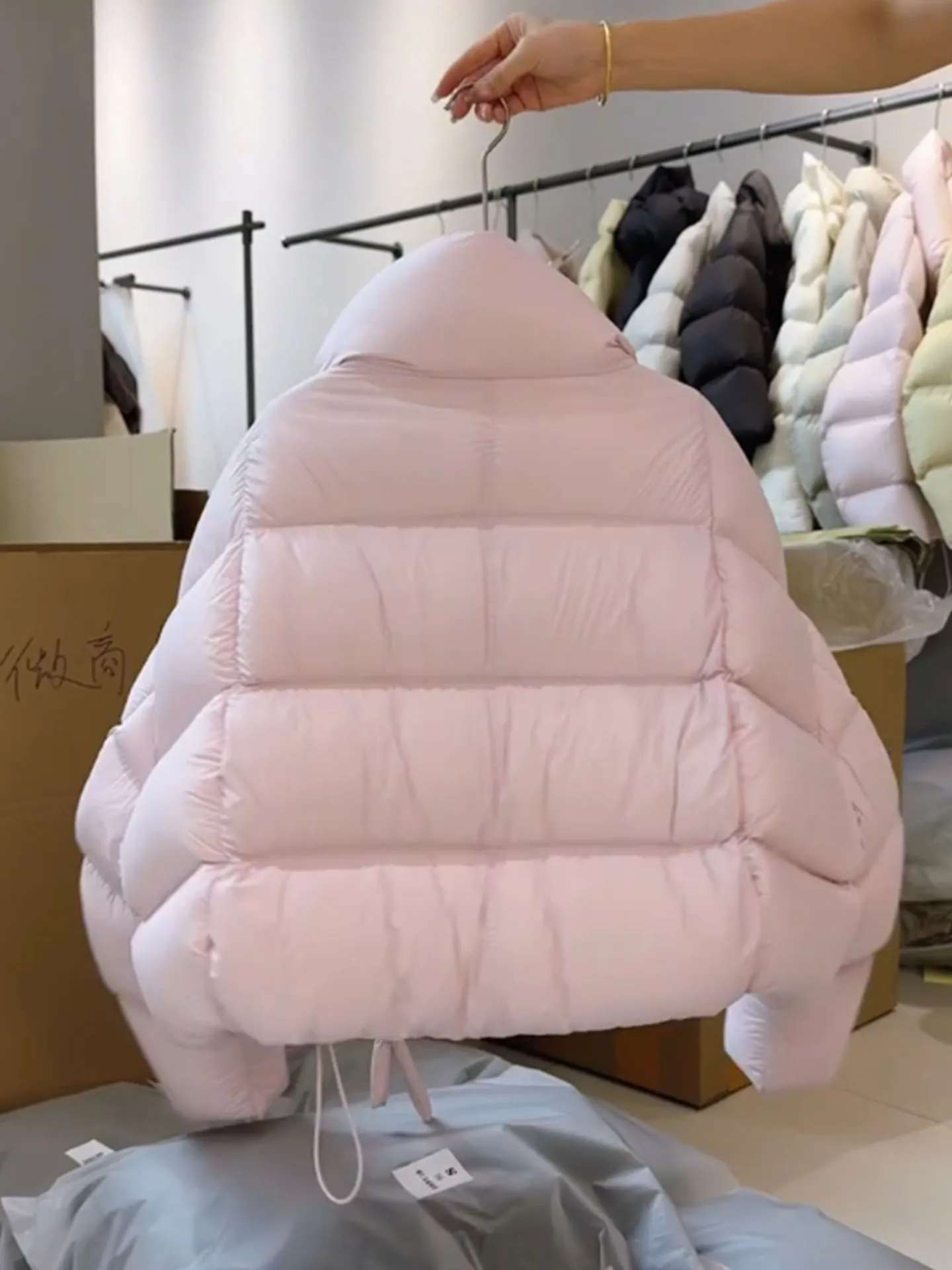 Coréen Sle ort Puffer Jaet femmes Bla fausse fourrure manteau hiver taille haute Thiened Polyester Fiber blanc Du vers le bas