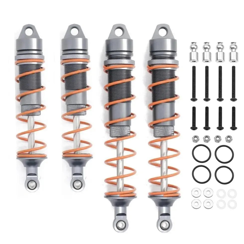 Amortecedor de óleo de metal, 4 unidades, 110mm 135mm, para arrma 6s 1/7 fireteam 1/8 kraton notório outcast rc peças de atualização de carro
