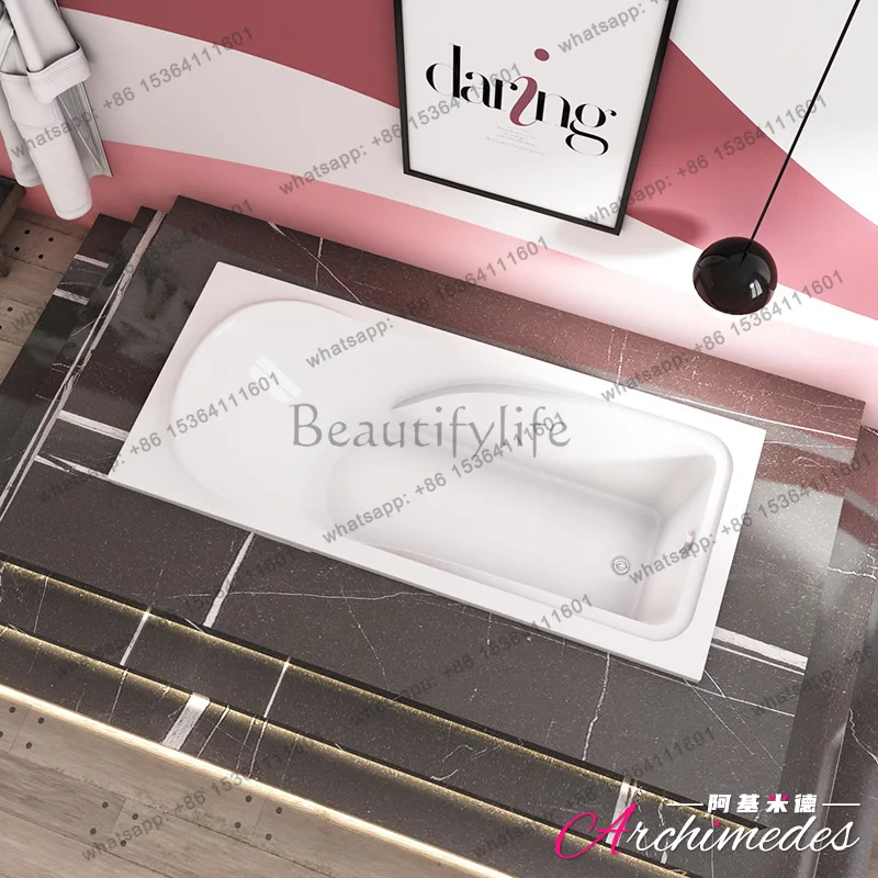 

1.8m large size embedded acrylic single bathtub, which can be exported to Europe, America and other simple AJ-2109