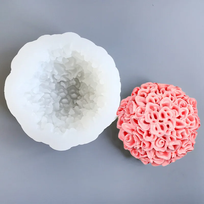 Longevity Chrysanthemum Silicone Mold Flower Ball Aromatherapy Candle Pendant Flip Sugar Chocolate Mold
