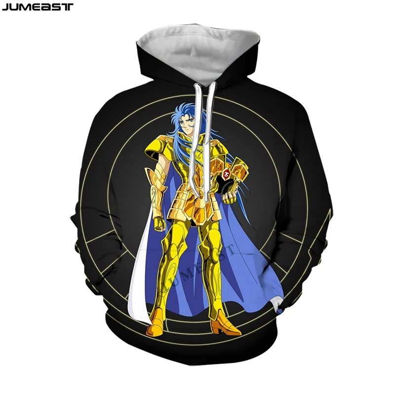 Jumeast Men\'s HoodiesCartoon Anime Saint Seiya Women\'s Sweatshirt 3D Oversized Coat Streetwear Tracksuit Spring Autumn Pullover