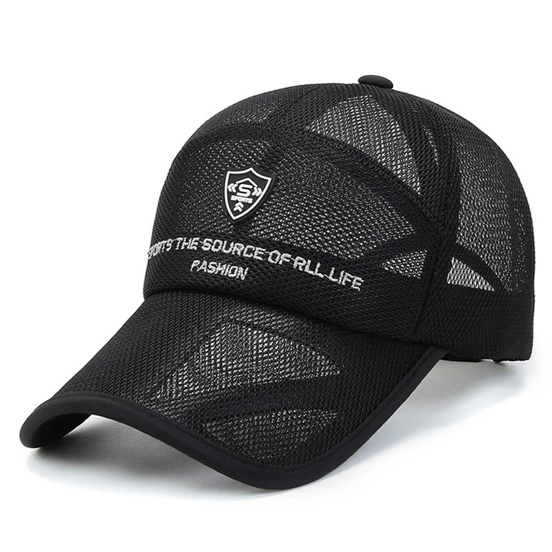 Trucker Hat Solid Baseball Cap Men Mesh Breathable Caps Label Stick Snapback Sunhat Summer Outdoor Sport Golf Baseball Hat