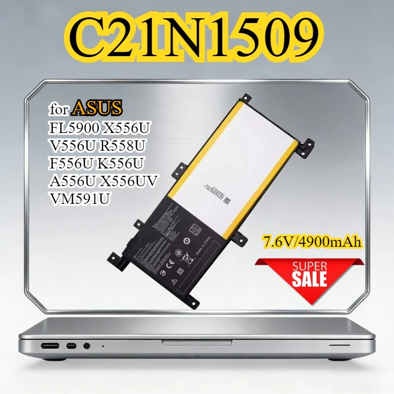 C21N1509 Replacement Laptop Battery for ASUS FL5900 X556U V556U R558U F556U K556U A556U X556UV VM591U 4900mAh Batterie 7.6v