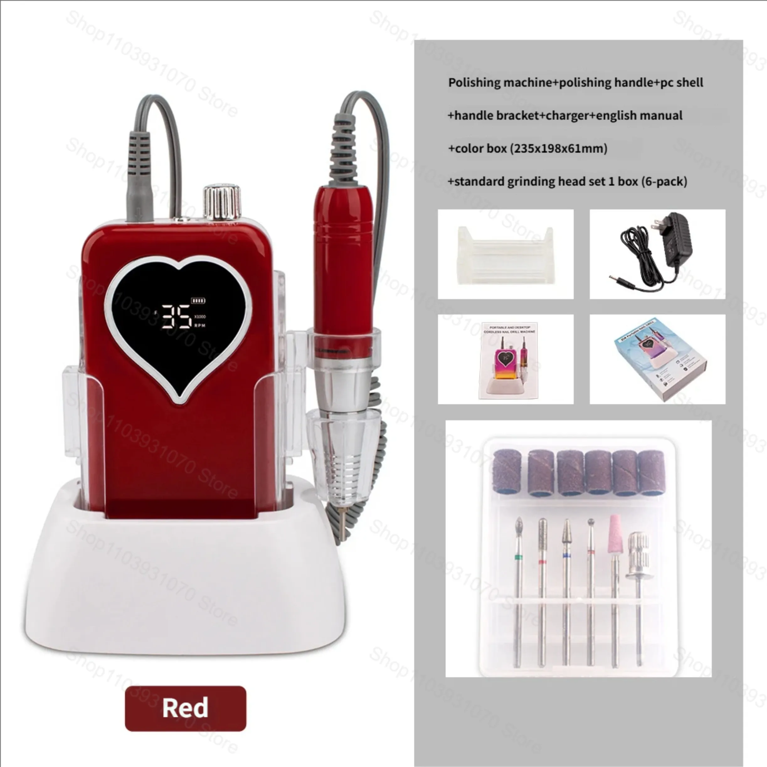 المهنية الكهربائية مسمار الحفر آلة 35000 دورة في الدقيقة ملف الأظافر اللاسلكي قابلة للشحن منخفضة الضوضاء مسمار ساندر لأداة صالون مانيكير #4