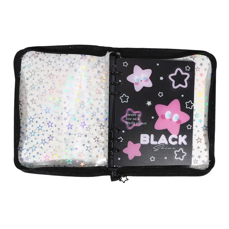 

Блокнот A5/A6 с 6 отверстиями и застежкой-молнией и окантовкой, фотоальбом Guka idol, маленькая карточка, 1 шт., книга в виде ракушки или 10 шт. внутренних страниц