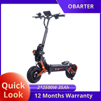 OBARTER D5 Electric Scooter 12inch Vacuum Tire 2*2500W Motor 60-70km/h Max Speed Removable 35Ah Battery for 60-120km Super Range