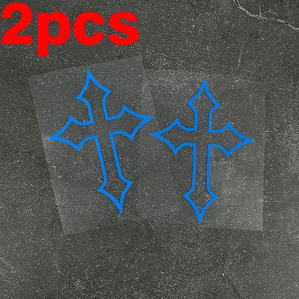 Cooler Kreuz-Vinyl-Aufkleber, wasserdicht, für Rollerhelm, Kraftstofftank, Kotflügel-Dekoration – Detail 6