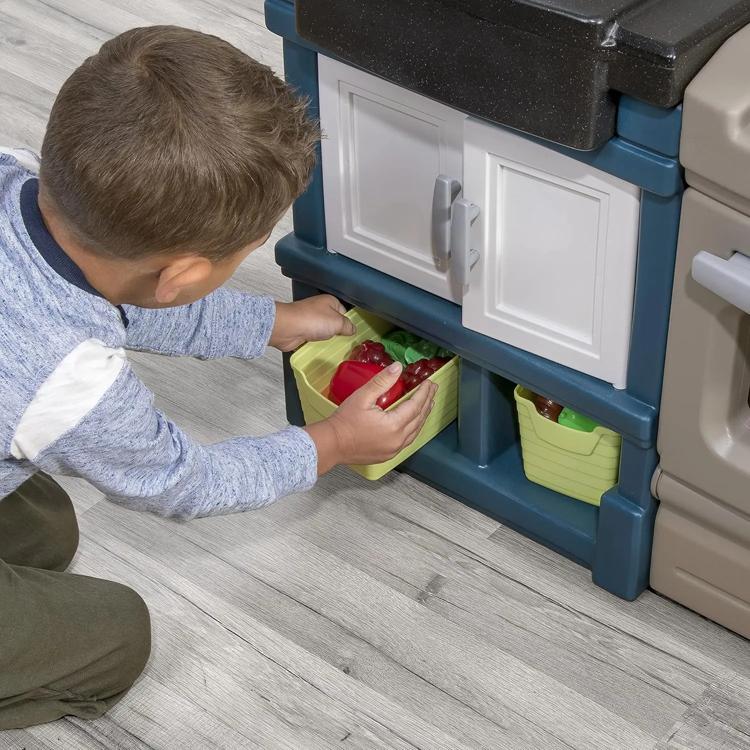 Ensemble de jeu de cuisine moderne Metro pour enfants, cuisine intérieure et extérieure, jeu coule avec lumières et sons, fabriqué en plastique durable