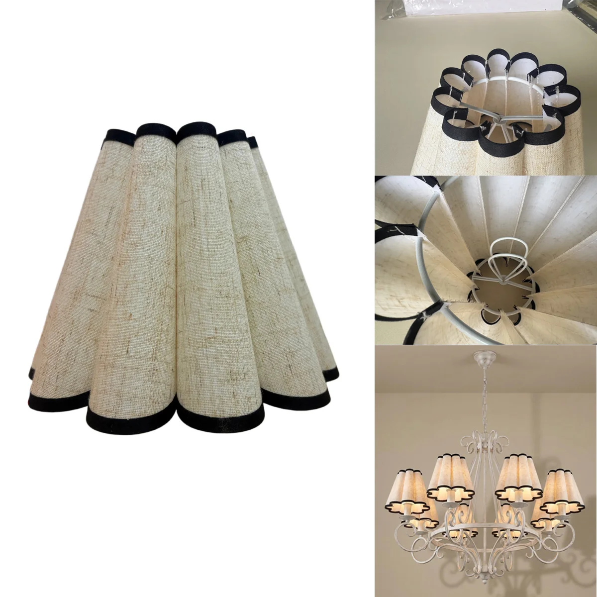 Fabric lampshade American style pointed clip bubble pendant light multi head single head wall lamp