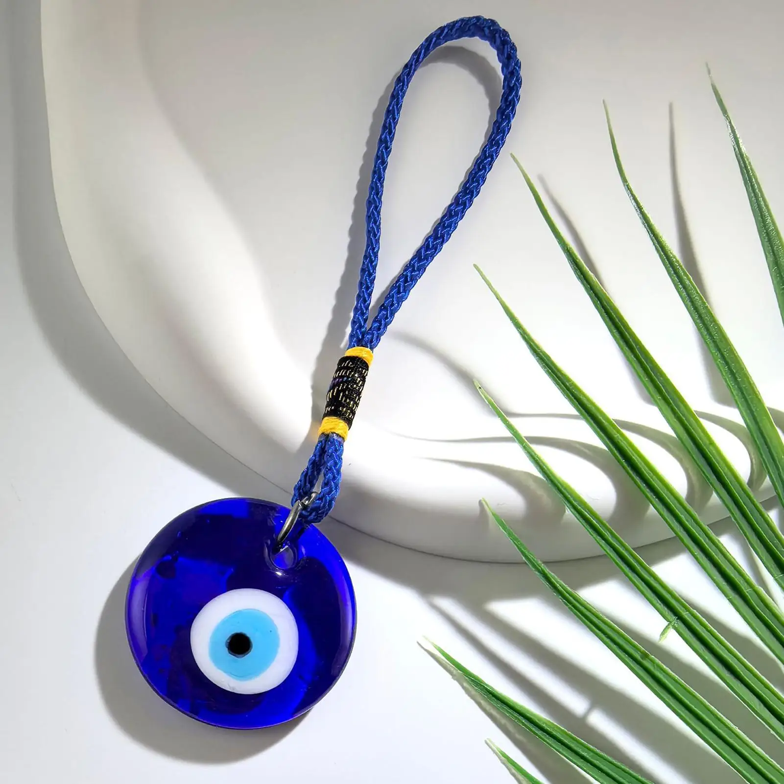 Lucky Eye resin Blue Turkish Evil Eye Pendant Wall Hanging Decor Rope Chain Simple Decoration for Home Living Room Car garden