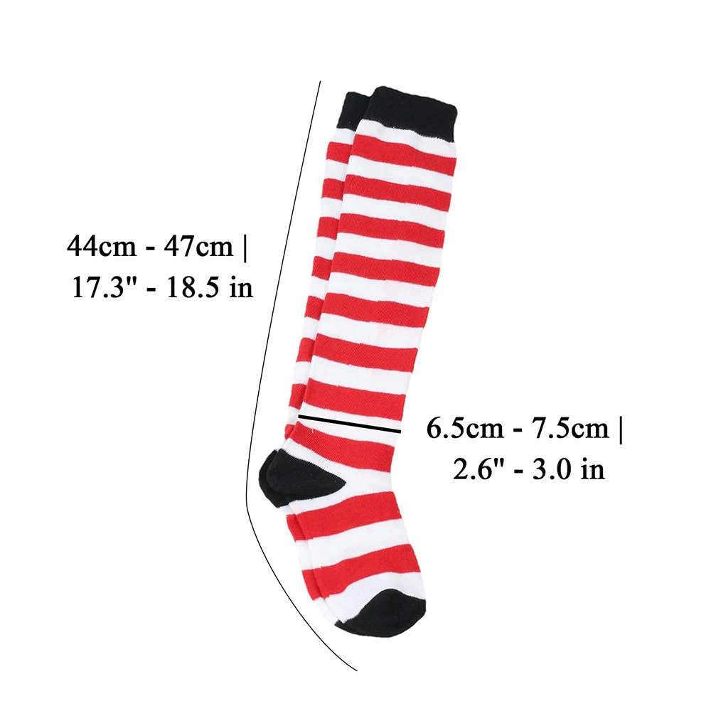 Weihnachten Armwärmer Fingerlose Handschuhe Gestreifte Lange Socken Über Knie Polyester Casual Anti Reibung Cosplay Strümpfe Kostüm