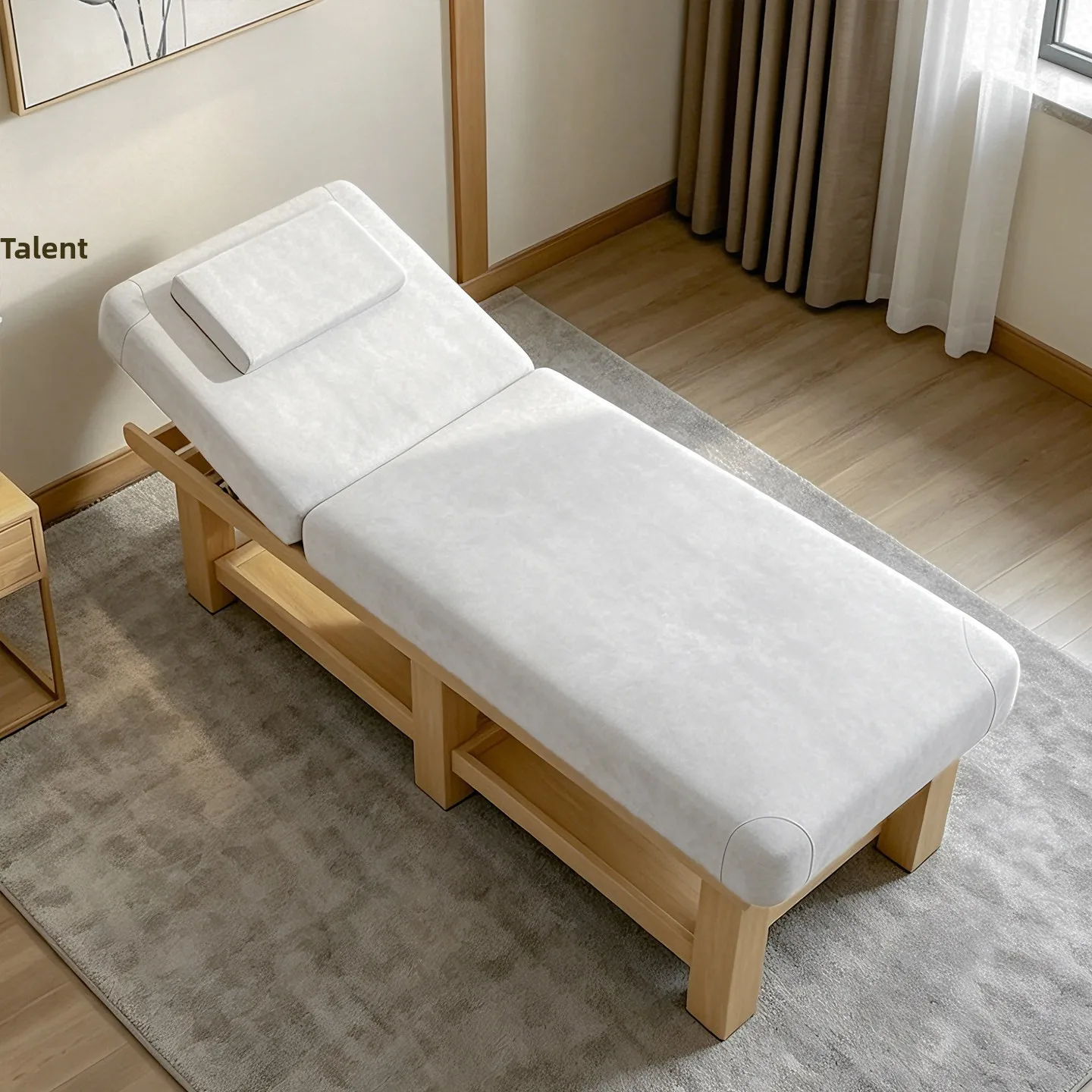 Solid Wood Customizable Foldable Massage Bed Acupuncture Tuina Spa Salon Exclusive Use High-Density Sponge Simplicity Design