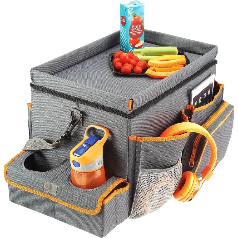 

CarHop Car Seat Organizer - Front Seat Organizer for Driver and Back Seat Organizer for Kids with Cup Holders, Study Tray Lid, S