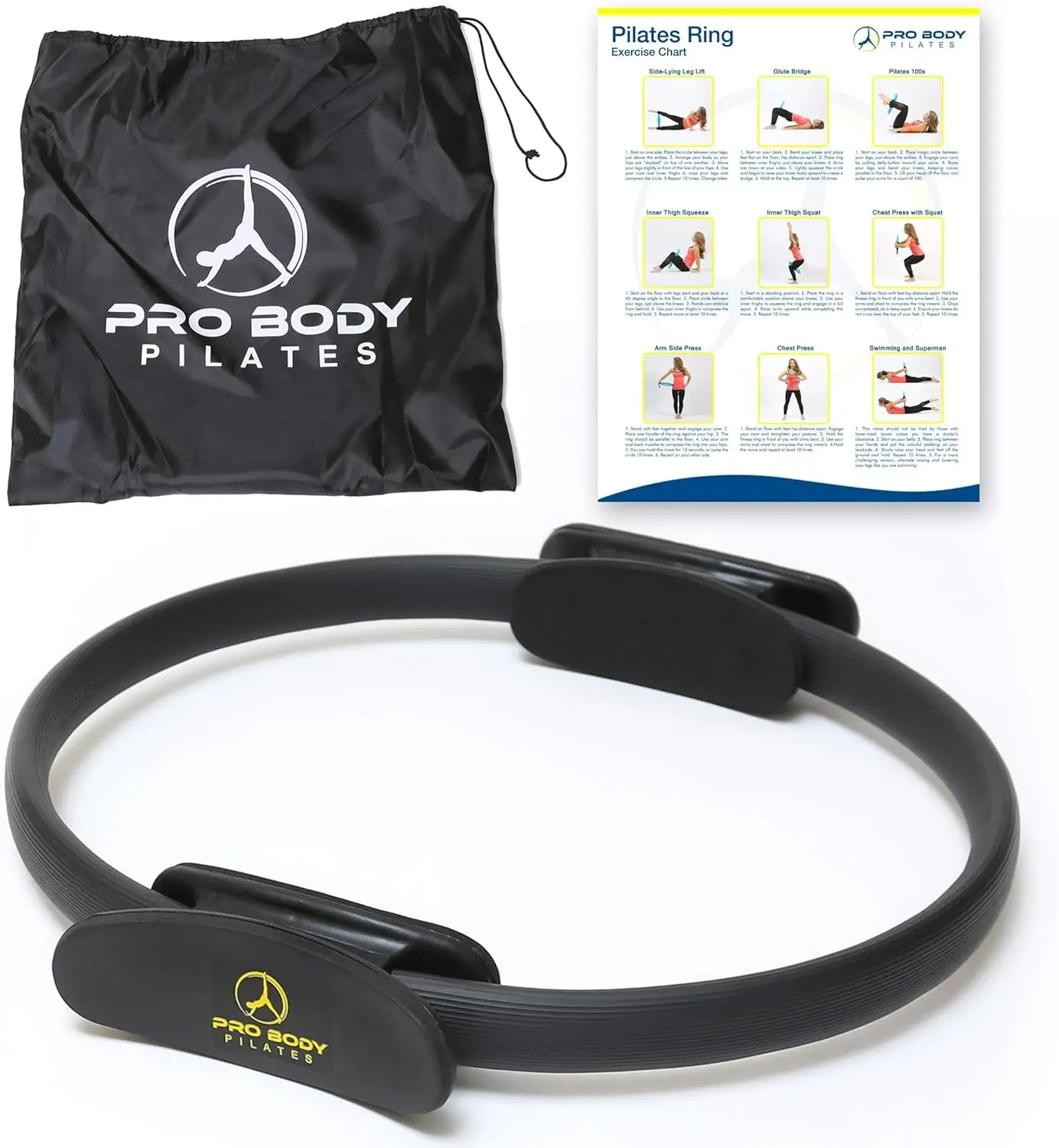 ProBody Pilates Fitness Circle – 14 Inch Pilates Ring for Focusing on Toning Inner Thighs, Arms, and Core